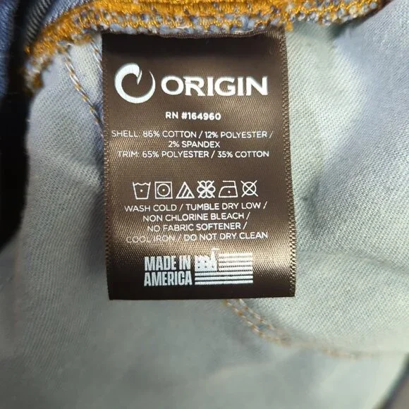 Origin Jeans Men's 36x36 Fits 36x34 Blue Delta 68 Flex Legit Fit Straight Flex